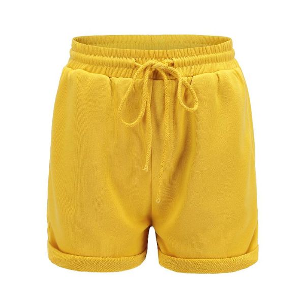 

women's shorts yellow fashion gym sport short pants summer curling travel holiday girls sportwear training drawstring, White;black