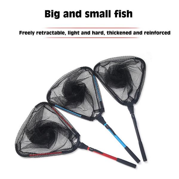 

fishing accessories 78cm collapsible nets aluminum alloy tools portable triangle folding hand net