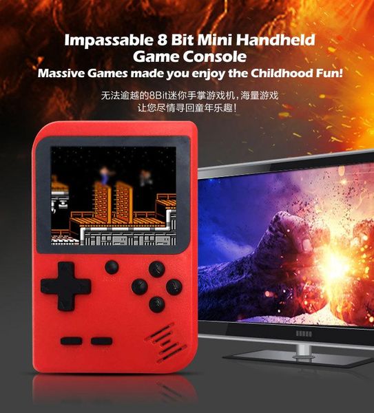 

retro portable mini handheld game console 8-bit 3.0 inch color lcd kids player built-in 400 games players
