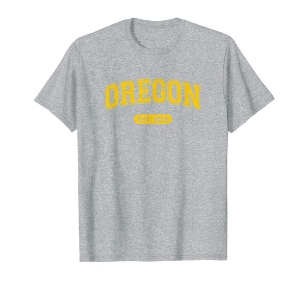 

retro school-style oregon 1859 t-shirt, White;black