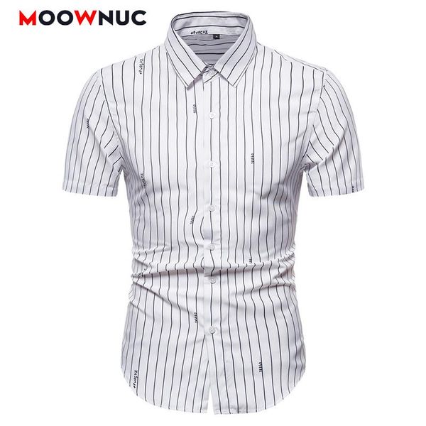 

shirts summer 2021 mens casual brand european size short sleeve striped hombre street dress fit moownuc fashion male men's, White;black