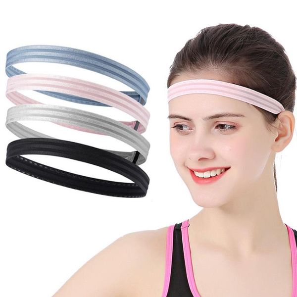 

professional elastic yoga sweatband sports headband silicone antiskid women men hair band fitness for volleyball tennis running, Yellow;black