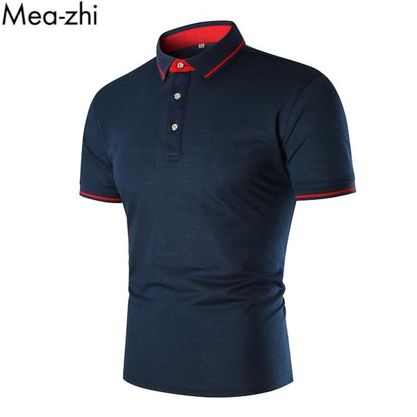 

men's polos t shirt for man summer casual fashion spliced neck short sleeve business color block, White;black