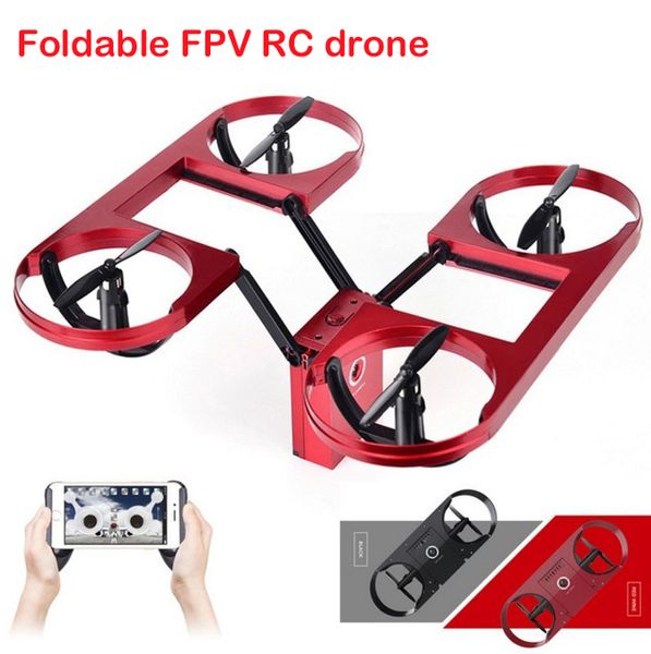 

2.4GHz unique RC Drone Wifi FPV HD Camera Foldable RC Quadcopter Drone Altitude Hold One Key Return/Land 3D Flips Rolls VS E58, Black 0.3mp