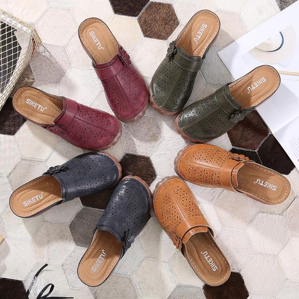 

sandals women's shoes summer ladies wedge high heels comfortable and soft floral lady casual beach slippers xl 44, Black