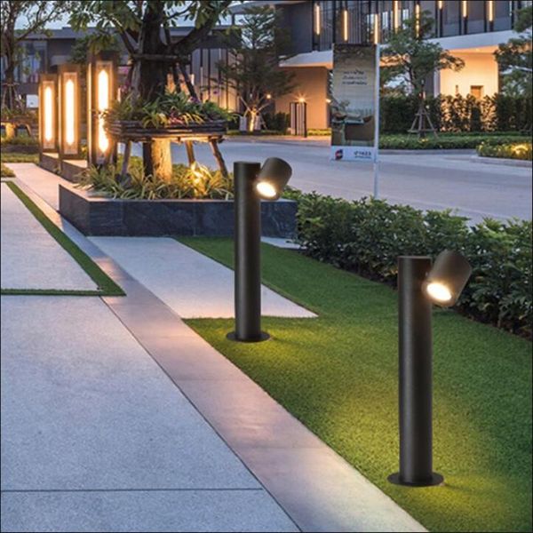 

adjustable led garden lawn lamp simple modern aluminum outdoor aisle courtyard villa landscape pillar ac85-265v wall lamps