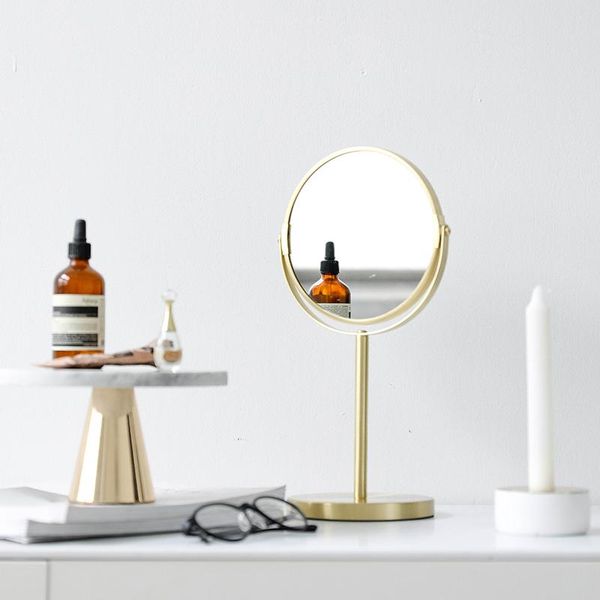 

home makeup mirror double gold-plated beauty deskdecoration gift mirrors