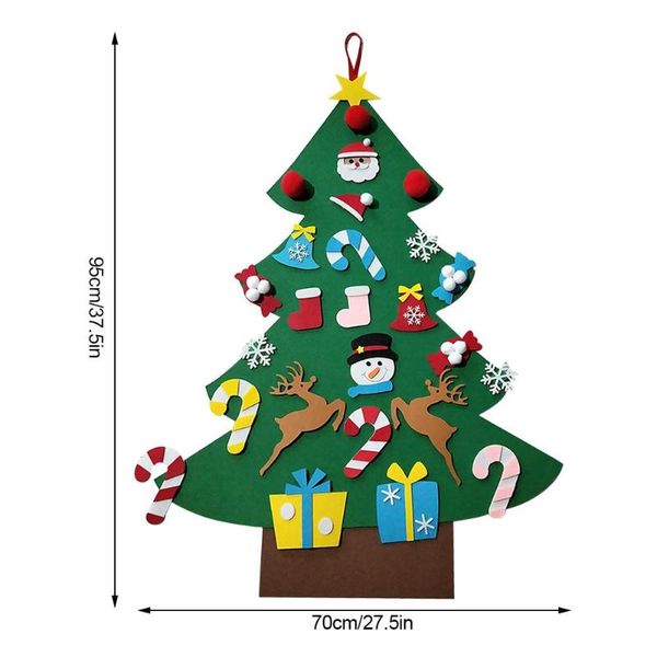 

christmas decorations 3.12ft felt tree for kids diy with 26pcs ornaments children xmass gifts home door wall navidad 2021