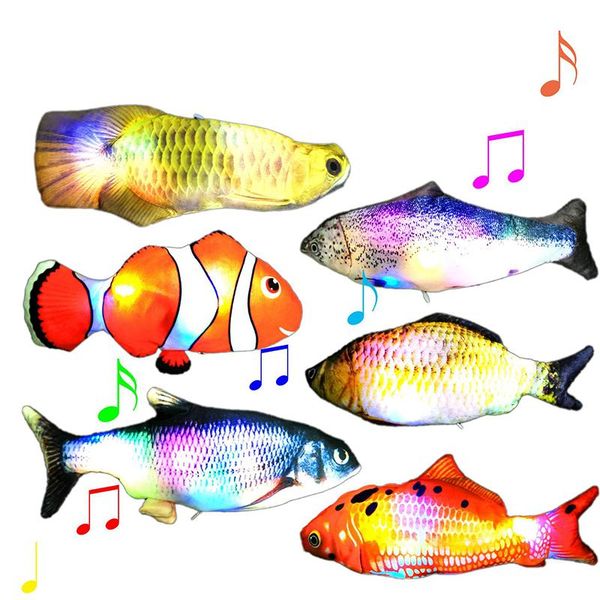 

30cm electric pet cat toy fish usb charger chew bite toys wagging