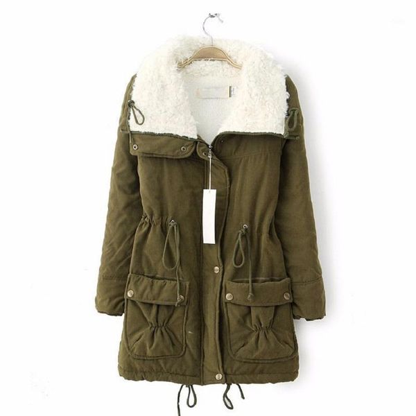 

women's down & parkas chic winter cotton coat women slim plus size outwear medium-long wadded jacket thick hooded warm parka, Black