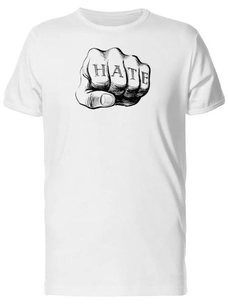 

Fist With A Hate Tattoo, Sketch Men's Tee -Image by Shutterstock, White;black