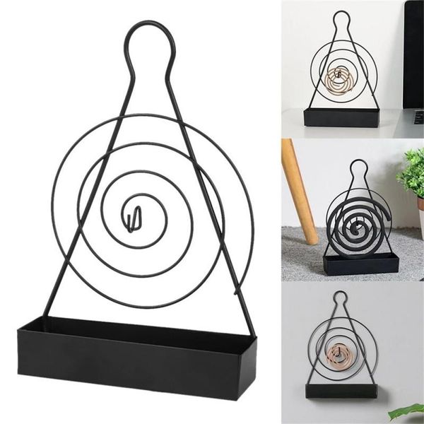 

hooks & rails 1pc summer mosquito coil holder iron spiral frame insect repellent incense rack home decorative