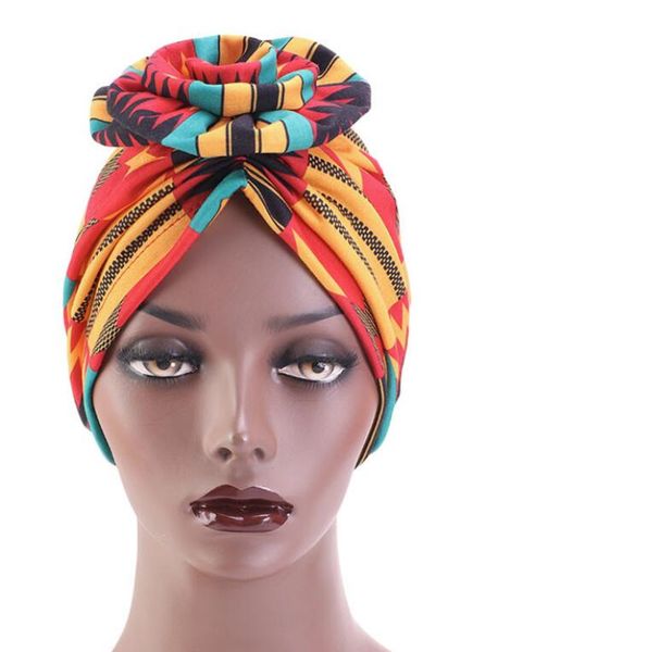 

african turban headwrap for women knot pre-tied bonnet cap, Blue;gray