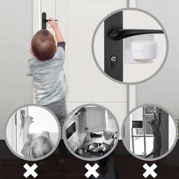 

baby safety door ser lever lock for home universal child kids doors handle locks anti-open protection device carriers, slings & backpack