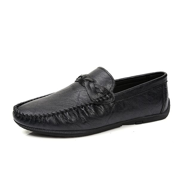 

dress shoes man male leisure leather for causal flat mens zapatos sandals wear de breathable casuales sneakers fashion loafers shose tl7h, Black