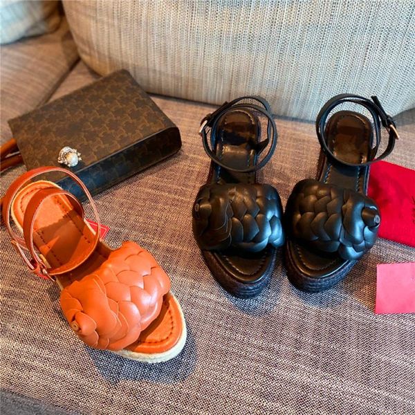 

summer women's sandals increase thick-soled flower decoration flat-soled fashion party, Black