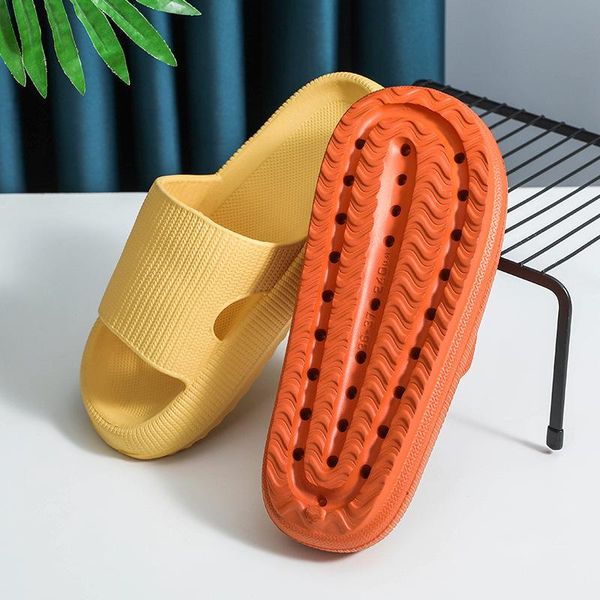 

platform shoes summer women slippers home thick bottom non-slip woman slides ladies bathroom mute, Black