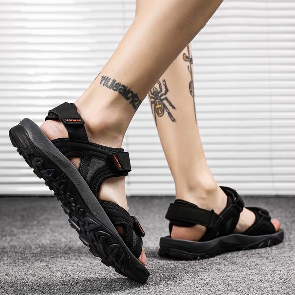

women men trainers fashion summerfashion sports large size cross-border sandals summer beach shoes casual sandal slippers youth trendy breat, Black