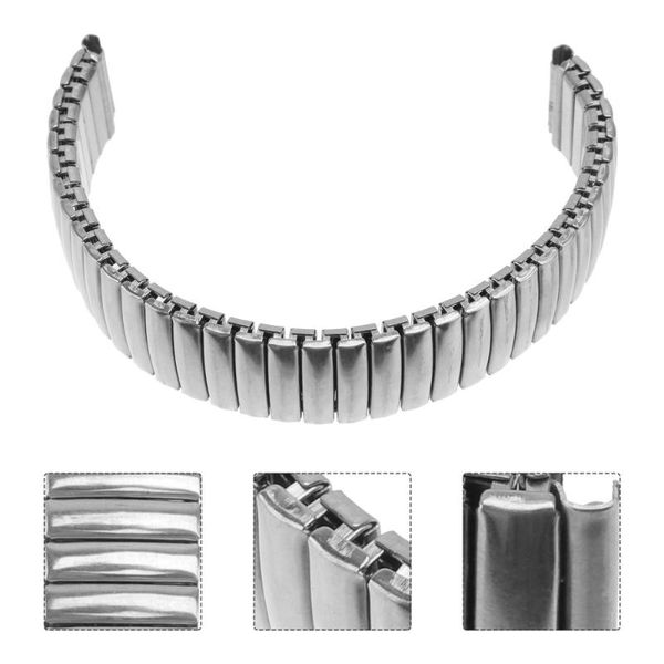

watch bands delicate stainless steel comfortable elastic strap for men daily wearing silver, Black;brown