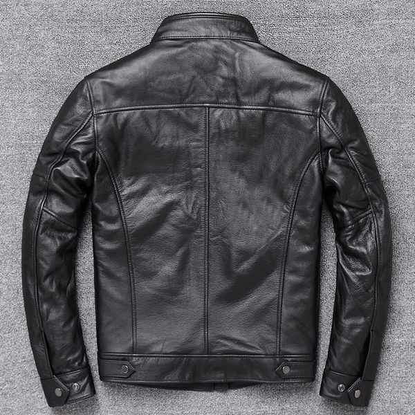 

men's leather & faux jacket autumn winter genuine clothes 2021 real cow coat men jackets chaqueta cuero hombre l2280 kj, Black