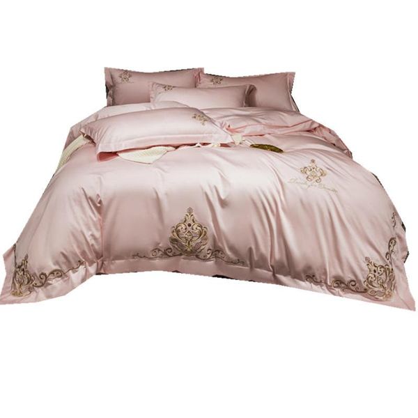 

egyptian cotton bedding set embroidered solid color duvet cover bed linen wedding el pillowcases fitted sheet flat sheetl sets