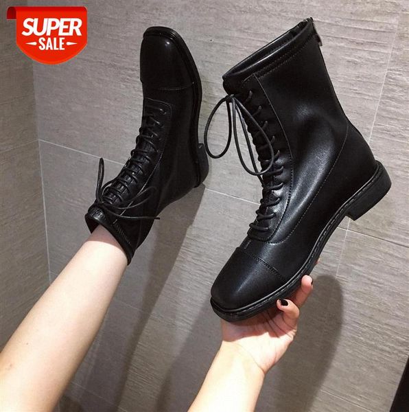 

martin boots lace-up thick-heeled british short single soft leather wild net red thin children #tl51