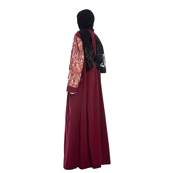 

winter tassel abaya turkish hijab muslim kimono maxi dress islamic clothing abayas for women caftan dubai kaftan robe musulman, Red
