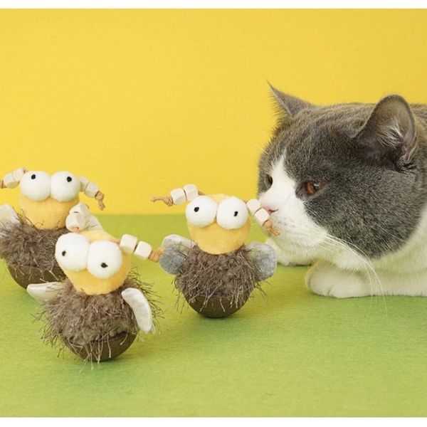 

small animal supplies lovely kitten game scratching funny pet cat mint dog play dolls bee chew toys interactive chewing toy set