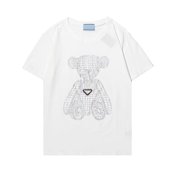 

luxury brand t shirts and polos mens shirt 100% cotton stick drill bear plus size soft women -shirts black man summer co, White;black