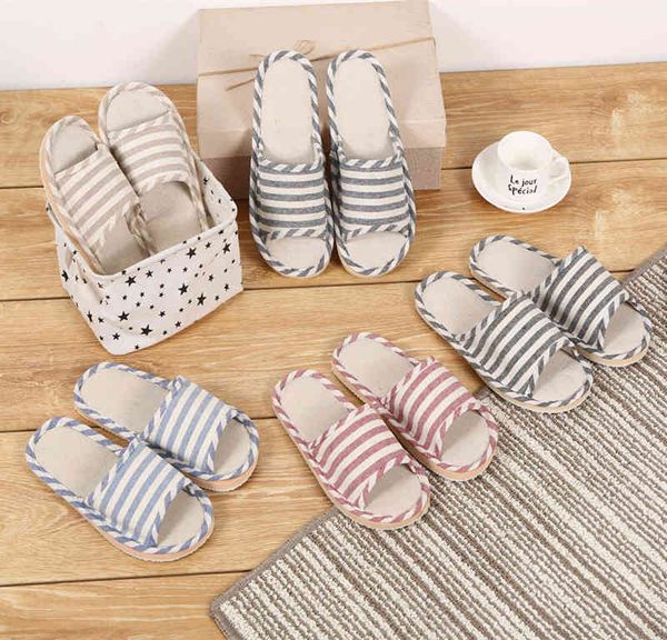

household summer indoor linen slippers men cotton hemp eva sandals women
