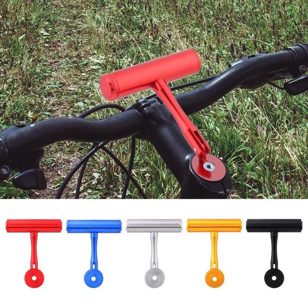 

bike handlebars &components bicycle handlebar aluminum alloy t-type extender lamp mount bracket holder phone expansion rack accessory