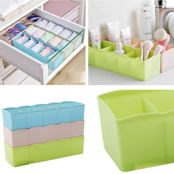 

storage bags drawer organizer box 5cells plastic tie bra socks cosmetic divider tidy household
