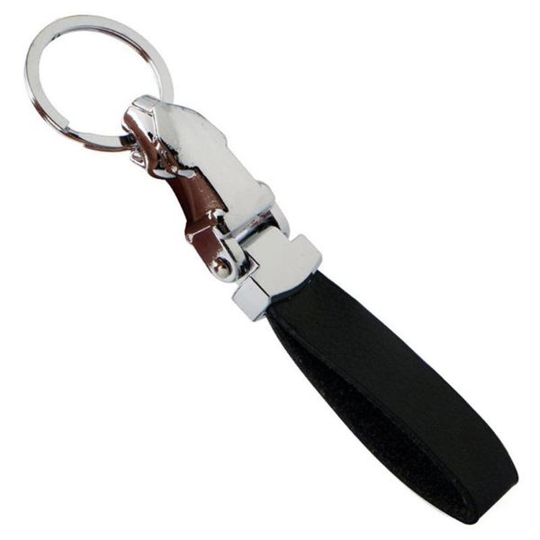 

keychains men's classic leather keychain leopard head car business creative pendant waist hanging key ring holder, Silver