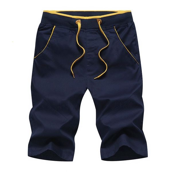 

summer shorts men style men's summer 100% washed cotton leisure elastic pants belt youth home daily shorts 210712, White;black