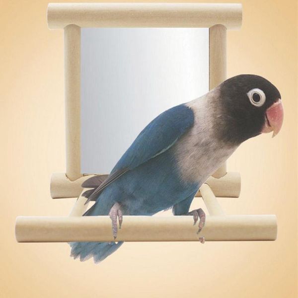 

other bird supplies funny wooden toy mirror stand platform toys for parrots cockatiel vogel