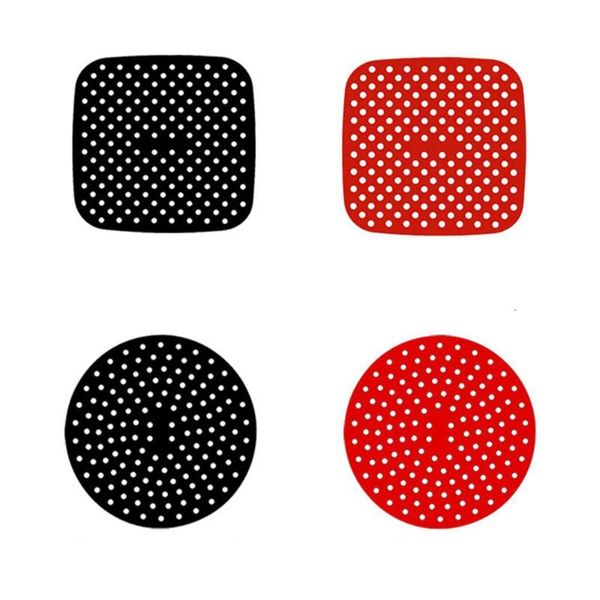 

mats & pads 4 pcs steaming basket non-stick anti-slip food grade air fryer liner round silicone mat square
