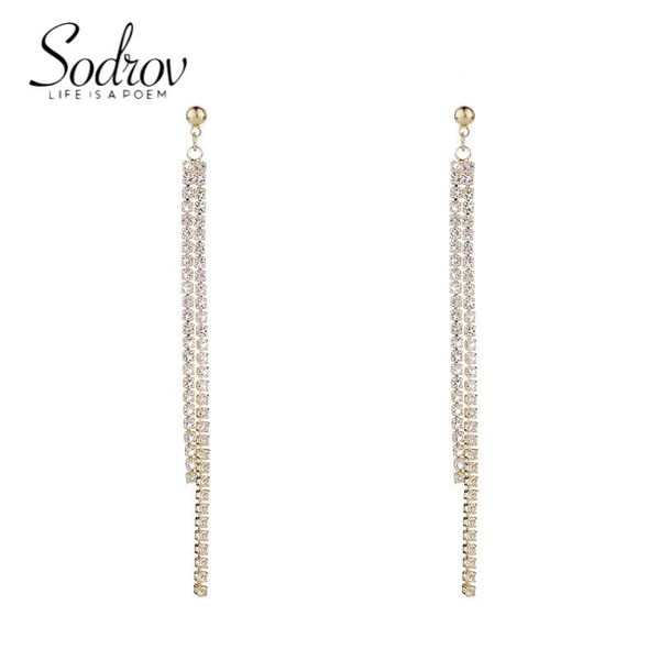 

stud 2021 trend jewelry korean fashion summer fall vintage chain earrings for women long clip on without ear hole gift, Golden;silver