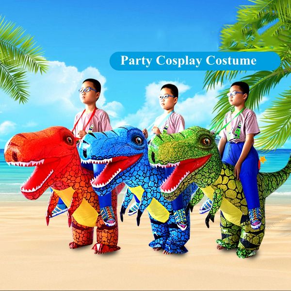 Mascot CostumesNova Chegada Dinossauro Dinossauro Trajes Infláveis ​​Festa de Halloween Partido Papel Play Disfraz Kids T-Rex DressmasCot Boneca Costume