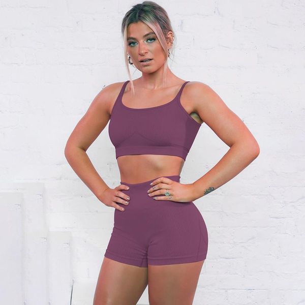 

yoga outfit summer women seamless set sports bra push up shorts fitness sets gym running sportswear workout clothes suits