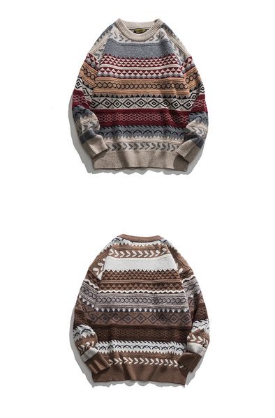 

autumn winter vintage striped sweater men clothes pullover men sweater jumper men's sweater knit, White;black