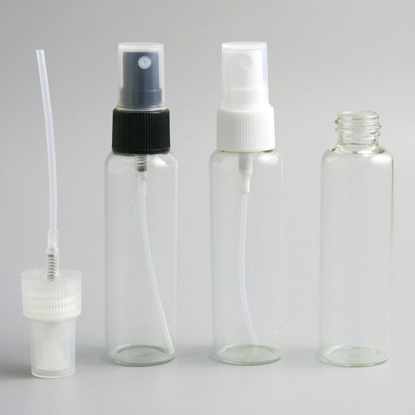 

500pcs/lot 50ml wholesale refillable clear glass perfume atomizer bottle e liqiud cream travel cosmetic containers with sprayer