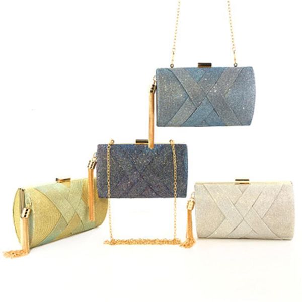 

evening bags crystal ladies wedding clutch luxury diamond bag party wallet color changing satin tassel handbag chain shoulder