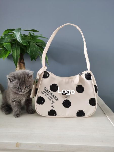 

designer 2021 spring summer women's cow wave point armpit bag hobo canvas mini limited black and white denim bag