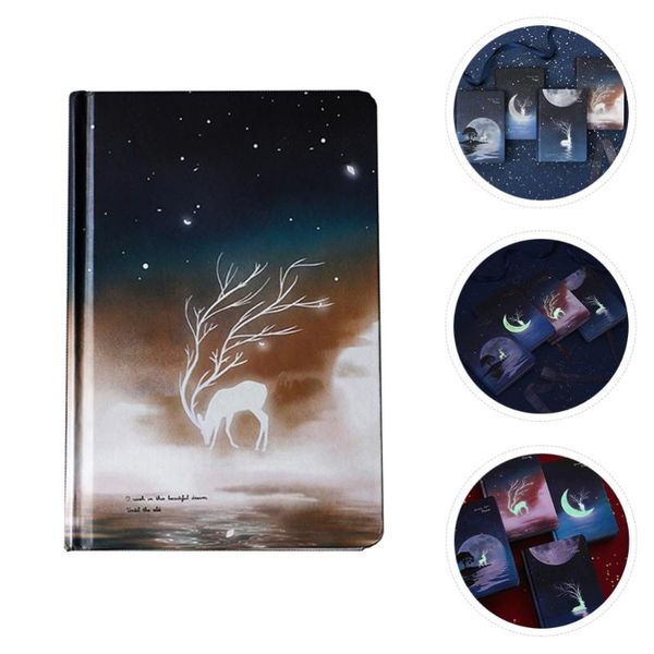 

notepads 1pc noctilucence diary book note hand for students (brown), Purple;pink