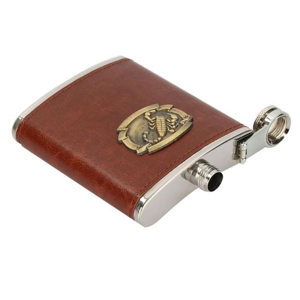 

hip flasks 1pcs bpa 9oz whisky flagon stainless steel alcohol vodka flask with pu leather da