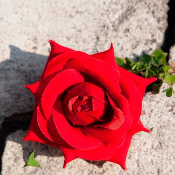 

red silky rose hair flower clip and pin silk bridal wedding1