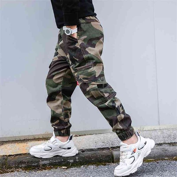 

boys pants camouflage joggers clothing spring autumn teenage long trousers with pocket children clothes 6-16 years 210622, Blue