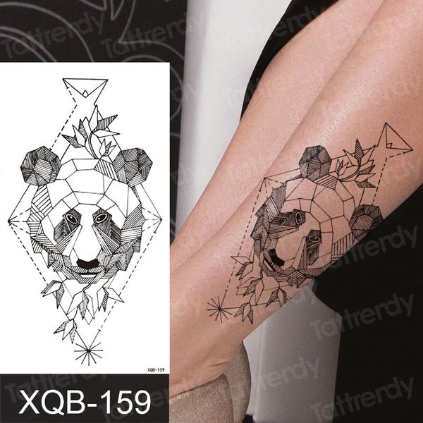 

temporary tattoos geometric planet panda tattoo for children girl moon forest waterproof fake black stickers kids women ear tatoo