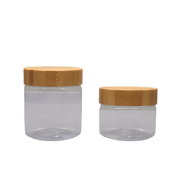 

storage bottles & jars 150ml 250g bamboo lid cover clear transparent plastic pet cosmetic packaging cream jar refillable bottle container 10