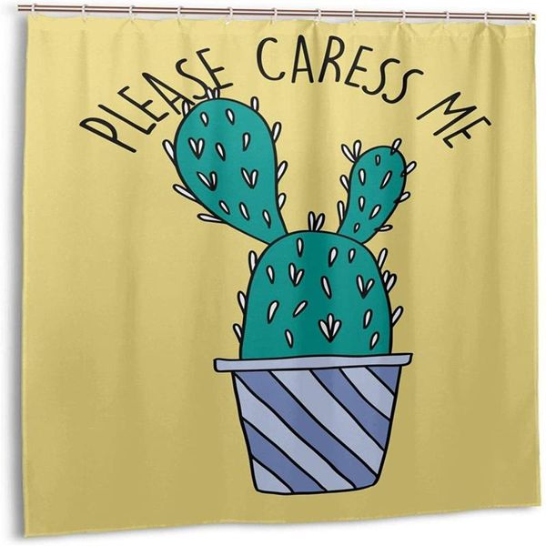 

shower curtains cactus waterproof curtain, cartoon curtain